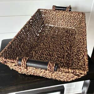 Woven Brown Rectangular Basket